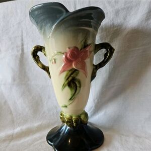 Elegant Dual-Handled Vase with Floral Design
